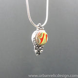 Sterling Silver and Motor Agate Fordite Necklace #2019