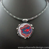Sterling Silver and Motor Agate Fordite Necklace #2145