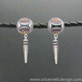 Sterling Silver and Motor Agate Fordite Post Earrings #1898