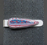 Sterling Silver and Motor Agate Fordite Tie Clip #1724