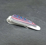 Sterling Silver and Motor Agate Fordite Tie Clip #1724