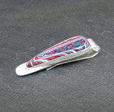 Sterling Silver and Motor Agate Fordite Tie Clip #1724