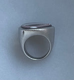 Stainless Steel and Motor Agate Fordite Biggie Ring #2236