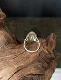 Sterling Silver and Motor Agate Fordite Marquise Ring #2247