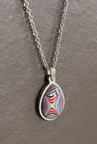 Stainless Steel and Motor Agate Fordite Necklace #2269