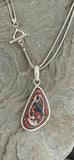 Sterling Silver and Motor Agate Fordite Necklace #2271