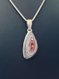 Sterling Silver and Motor Agate Fordite Necklace #2280