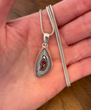 Sterling Silver and Motor Agate Fordite Necklace #2280