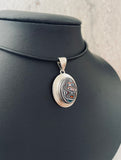 Sterling Silver and Motor Agate Fordite Necklace #2278