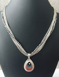 Sterling Silver and Motor Agate Fordite Necklace #2276