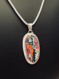 Sterling Silver and Motor Agate Fordite Necklace #2279