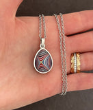 Stainless Steel and Motor Agate Fordite Necklace #2269