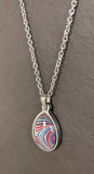 Stainless Steel and Motor Agate Fordite Necklace #2269