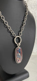 Stainless Steel and Motor Agate Fordite Necklace #2268