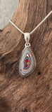 Sterling Silver and Motor Agate Fordite Necklace #2280