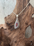 Sterling Silver and Motor Agate Fordite Necklace #2280