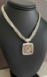 Sterling Silver and Motor Agate Fordite Necklace #2265