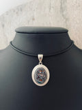 Sterling Silver and Motor Agate Fordite Necklace #2278