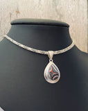 Sterling Silver and Motor Agate Fordite Necklace #2282