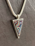 Sterling Silver and Motor Agate Fordite Necklace #2262
