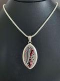 Sterling Silver and Motor Agate Fordite Necklace #2258