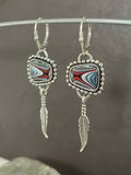 Sterling Silver and Motor Agate Fordite Earrings #2274