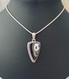 Sterling Silver and Motor Agate Fordite Necklace #2275