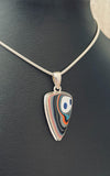 Sterling Silver and Motor Agate Fordite Necklace #2275