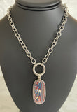 Stainless Steel and Motor Agate Fordite Necklace #2268