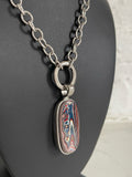 Stainless Steel and Motor Agate Fordite Necklace #2268