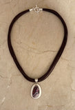 Sterling Silver and Motor Agate Fordite Necklace #2250
