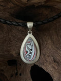 Sterling Silver and Motor Agate Fordite Necklace #2253