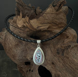 Sterling Silver and Motor Agate Fordite Necklace #2253