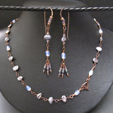 Copper & Fresh Water Pearl Necklace and Earring Set #1120