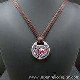 Stainless Steel and Motor Agate Fordite Necklace #2091