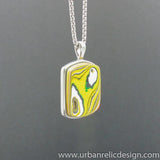 Stainless Steel and Powdercoat Fordite Necklace #2036