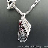 Stainless Steel and Motor Agate Fordite Necklace #2073