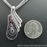 Stainless Steel and Motor Agate Fordite Necklace #2073