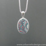 Stainless Steel and Motor Agate Fordite Necklace #2118