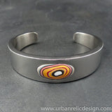 Stainless Steel and Motor Agate Fordite Bracelet #2130