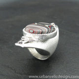 Sterling Silver and Motor Agate Fordite Ring #2025