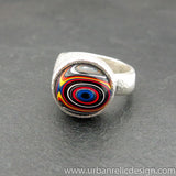 Sterling Silver and Motor Agate Fordite Ring #2058