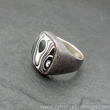 Sterling Silver and Motor Agate Fordite Ring #2060