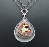 Sterling Silver and Motor Agate Fordite Necklace #1681