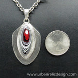 Sterling Silver and Motor Agate Fordite Necklace #1764