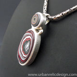 Sterling Silver and Motor Agate Fordite Necklace #1965