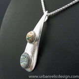 Sterling Silver and Motor Agate Fordite Necklace #2011