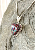 Sterling Silver and Motor Agate Fordite Necklace #2239