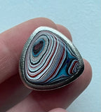 Stainless Steel and Motor Agate Fordite Biggie Ring #2236