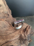 Stainless Steel and Motor Agate Fordite Ring #2203